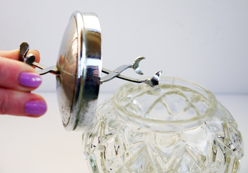Sugar Bowl with Tongs in Lid