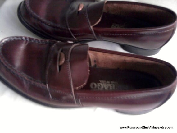 Vintage Late 80s Early 90s Mahogany SEBAGO Penny Loafers 6