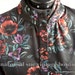 on sale : Vintage 1970s Black Floral Blouse