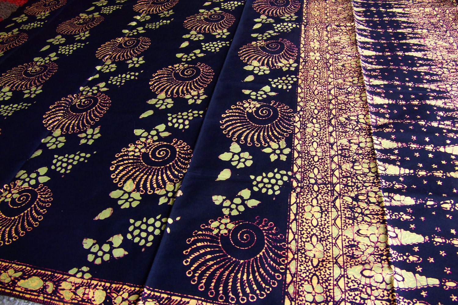  Terengganu  Batik  Cloth 100 Cotton  Seashells with Green