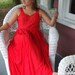 Vintage Lingerie Nightgown Red Lace