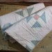 Quilt Churn Dash Pastel Pink 1930s Quilt Nine Patch Variation