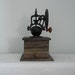 Vintage Style Mechanical Coffee Grinder - Handmade wooden base
