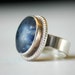 Vintage 1970s Ring - Black and Blue Large Cabochon Cocktail Ring