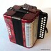Vintage Hohner, Erica, Ruby Red, Diatonic B & C Accordion, Germany