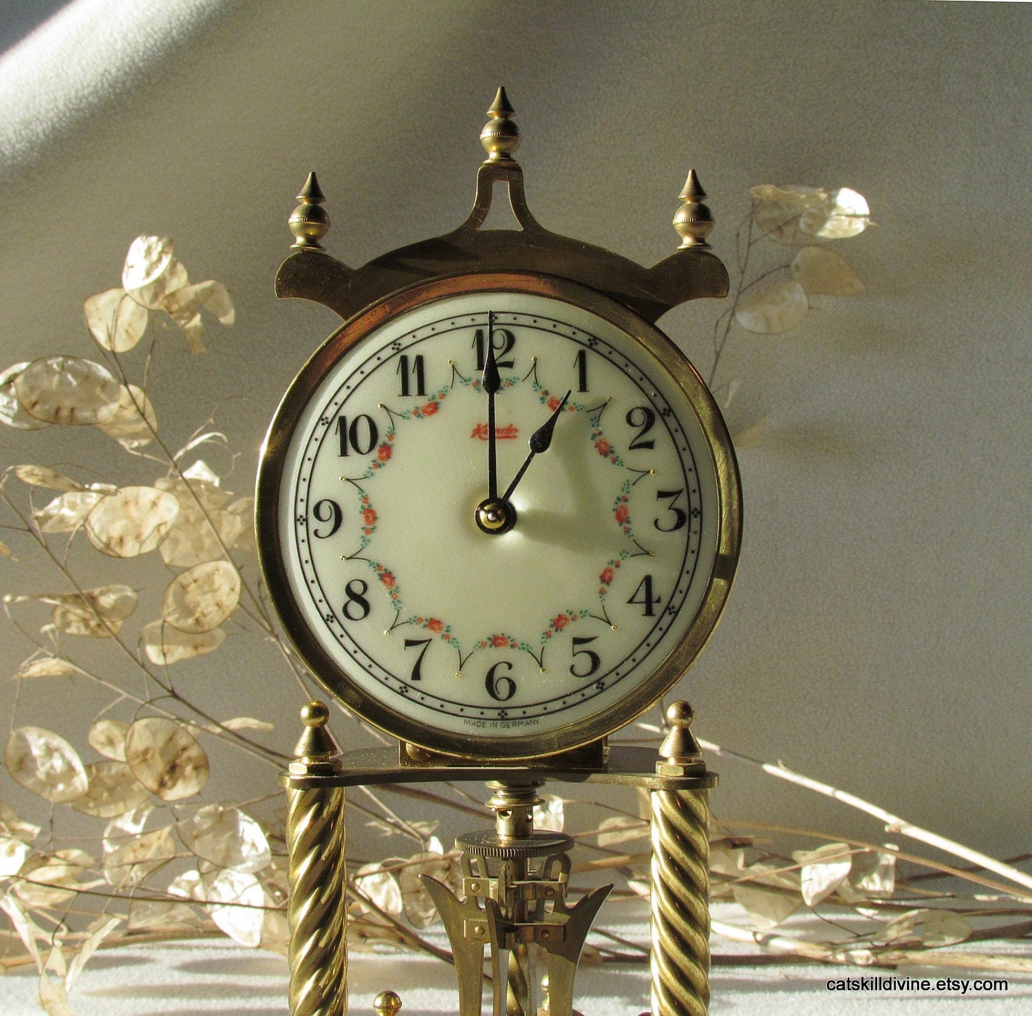 Vintage Kundo Brass 400 Day Anniversary Clock circa. 1950