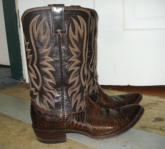 Vintage Justin Sea Turtle Cowboy Western Boots 9B