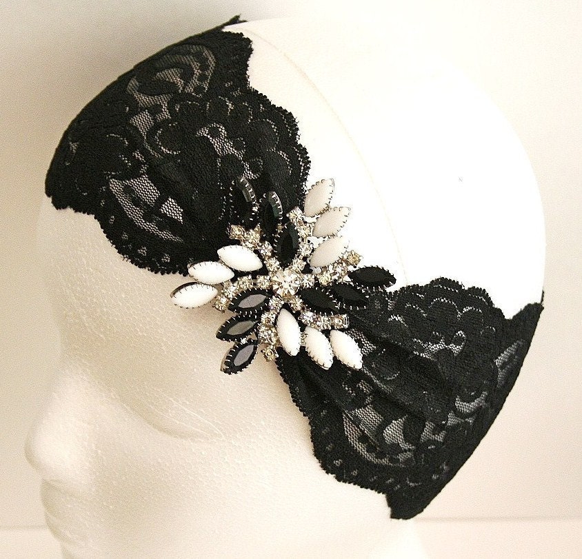 black lace headpiece