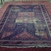 Semi Antique 50 to 70 Years old Persian Made in Iran Belouch or Bellouch Oriental Room Sized Rug 6' 6" by 9' 3"