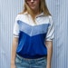 A 1980s Blue Collared Cotton Shirt. Vintage.