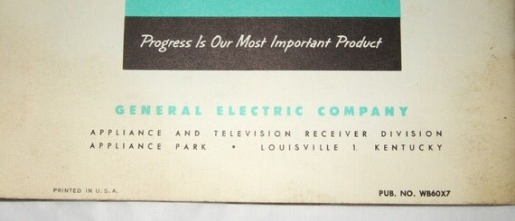 vintage General Electric GE Range guide manual handbook 1960s