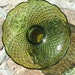 vintage bowl depression glass avocado green wide deep pedestal bowl hobnail avocado hobnail