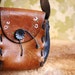 Hippie/Floral Hand Tooled Brown/Black Leather Purse/Handbag