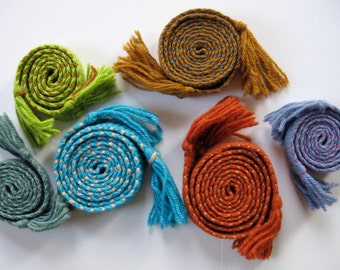 turquoise hand-woven wool inkle belt