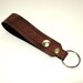 Mahogany Brown Leather Key Fob Snap Loop for Belt or Pack Keychain Wristlet