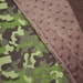 CAMOUFLAGE STROLLER BLANKET With Brown Dot Minky
