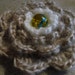 Beige mohair stylish crochet brooch - nice gift
