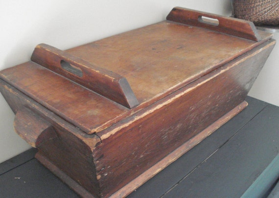 Items Similar To Antique Dough Box With Original Lid Square Head 