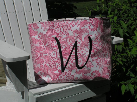 Tote Bag  Pink Tote Bag Personalized Tote Bag  Waterproof Beach Bag ...
