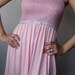 Sale Vintage 1960's Pink Baby Doll Dress with Rhinestone Trim