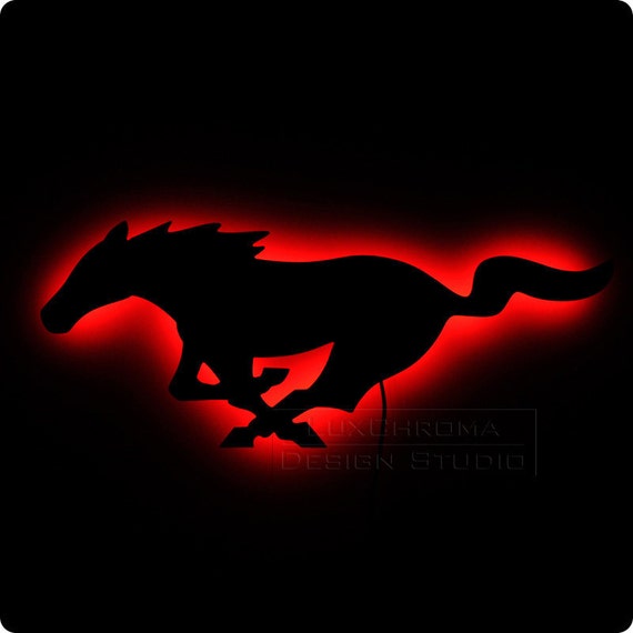 Running Horse Lamp Lighted Mustang Decorations by LuxChroma