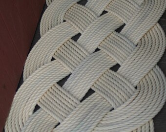 Items similar to Round Rope Rug Rustic & Nautical Yellow Mustard with ...