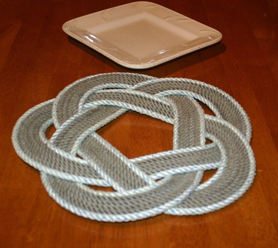 Items similar to Knotted Rope Placemat or Table Centerpiece Trivet