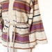 Vintage striped wrap sweater, tan, brown, purple & navy mixed stripes, Donnkenny brand