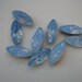 Vintage Blue Opal Leaf Rhinestones 15x7mm Navettes QTY -6 LAST LOT