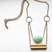 Faceted Chrysoprase Necklace with Vintage Brass Tubes
