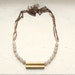 Grey Onyx and Vintage Brass Necklace