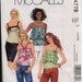 McCalls M4778 Misses Strappy Pullover Tops Layered Flounce Fabric Rosette Flower and Bow Trims Womens OOP Sewing Pattern Bust 38 - 44