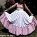 SALE- Long White Petticoat Skirt with Pink Ruffles