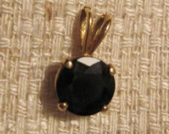 Vintage Black Rhinestone Pendant PLUS FREE Gold CHAIN (Not pictured)
