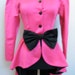 Stunning hot pink satin top with black accents