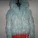 Fun pale blue faux fur cropped jacket