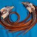 Thick Natural Gold Feather Earrings