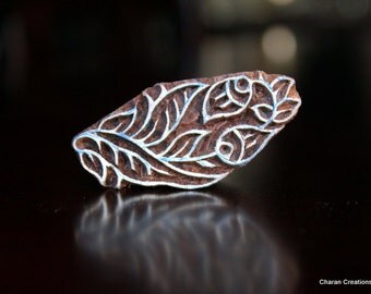 Hand Carved Indian Wood Textile Stamp Block- Flower Buds