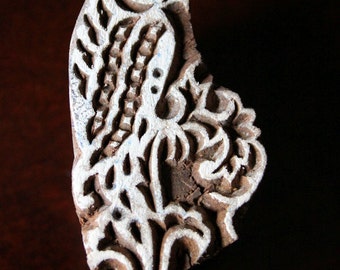 ON SALE Hand Carved Indian Wood Block Stamp- Parrot Motif