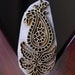 Handmade Indian Wood and Brass Textile Stamp- Paisley Motif