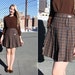 vintage 90's plaid pleated buckle mini skirt