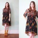 vintage 1990's sheer black mixed floral babydoll dress