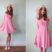 vintage 1990's strawberry pink gingham sundress with knotted front / size s - m