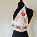 Flower Embroidered Halter Bra Top Vintage Hippie 1960s Womens Tank Small Medium