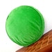 Mid Century Vintage Velour Kelly Green Circle Throw Pillow