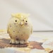 Owl figurine collectible ceramics hand painted home decoration. Autumn colors