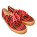 1990s red plaid canvas sneakers 7.5-8