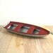 Vintage Toy Boat - Red Pressed Steel - Nautical Cottage Chic