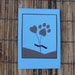 Any occasion pet lover's heart paw print card with envelope blue brown