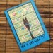 Greyhound birthday card whimsical blue brown green card with envelope silly old greyhound